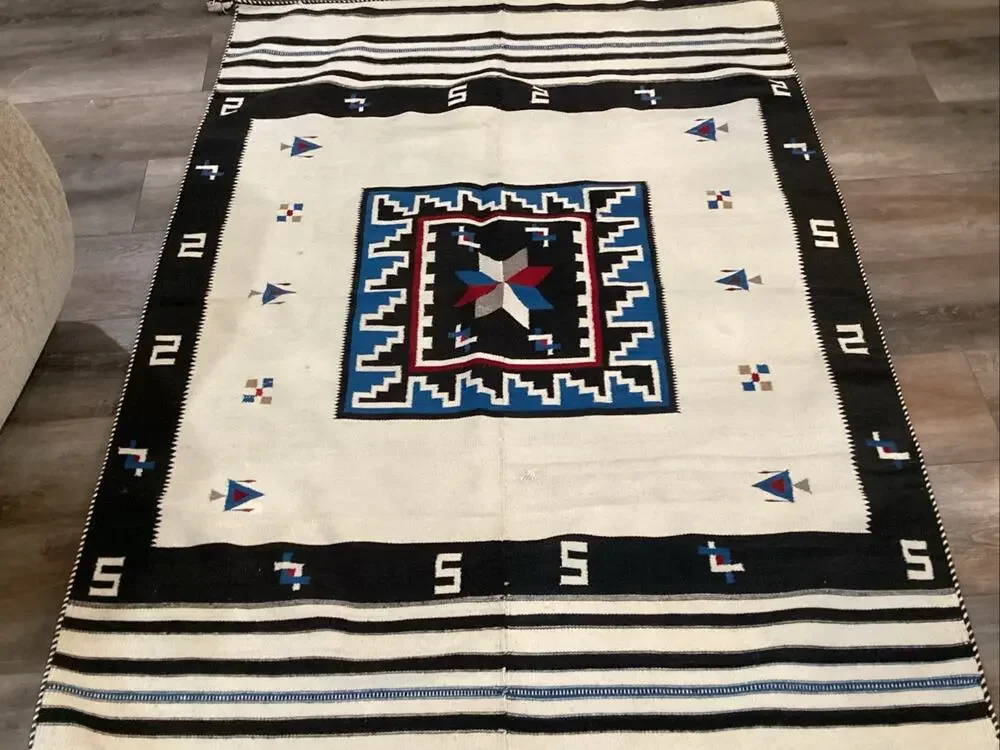 Awesome Rare Texcoco Mexican Rug